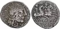 Roma Republic Denarius,  Minucia 122 BC Rome - F+