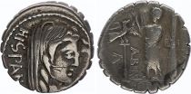 Roma Republic Denarius serratus,  Postumia 81 BC Rome - F+