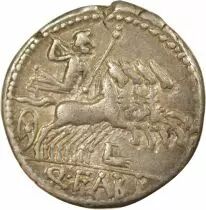 Roma Republic Fabia Gens - Silver Denarius - 124 BC Rome