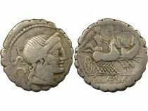 Roma Republic Gens Naevia, Balbus - Silver Serrated Denarius, with Triga - 79 BC Rome
