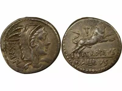 Roma Republic Gens Thoria, Balbus - Silver Denarius - 105 BC Rome