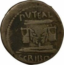 Roma Republic Scribonia Gens, L. C. Libo - Silver Denarius, Scribonian Well - 62 BC Rome