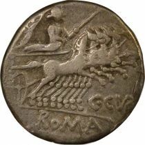 Roma Republic Silver Denarius, Gens Curiata - 142 BC