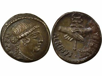 Roma Republic Silver Denarius, Gens Postumia - 48 BC