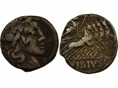 Roma Republic Vibia Gens, Caius - Silver Denarius, Quadriga - 90 BC Rome