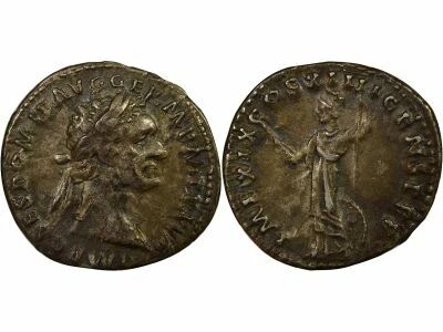 Roman Empire  Domitian - Silver Denarius, Minerva - 79 Rome