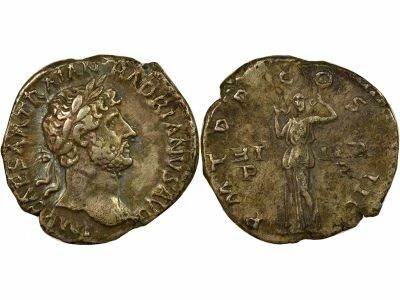 Roman Empire  Hadrian - Silver Denarius, Hilaritas - 124 Rome