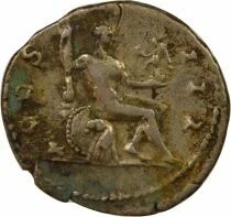 Roman Empire  Hadrian - Silver Denarius, Seated Hercules - 126 Rome