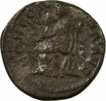 Roman Empire  Sabina - Silver Denarius, Seated Concordia - 129 Rome