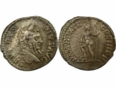 Roman Empire  Septimus Severus - Silver Denarius, Neptune - 209 Rome