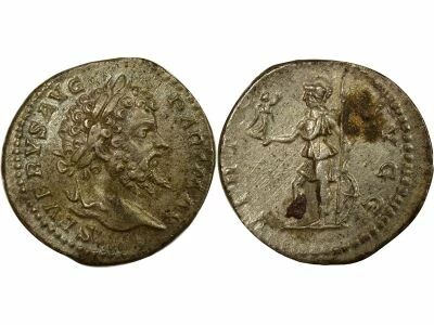 Roman Empire  Septimus Severus - Silver Denarius, Virtus - 200 Rome