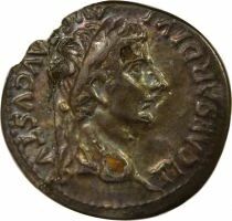 Roman Empire  Tiberius - Fouree Denarius, Pax - Lugdunum