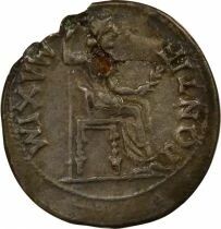 Roman Empire  Tiberius - Fouree Denarius, Pax - Lugdunum