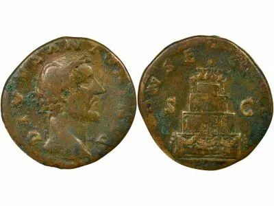 Roman Empire Antoninus Pius - Sestertius, Funeral Pyre - 161 Rome