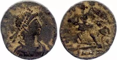 Roman Empire Arcadius - Nummus, Victoire couronnant l\'Empereur - 395 / 401