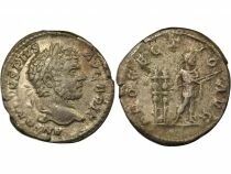 Roman Empire Caracalla - Silver Denarius, Emperor & Standards - 213 Rome