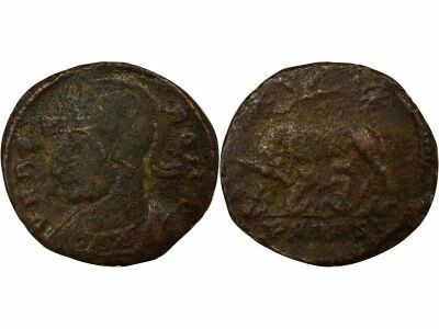 Roman Empire Commemoration of Rome - Nummus, She-Wolf - 332 Arelate