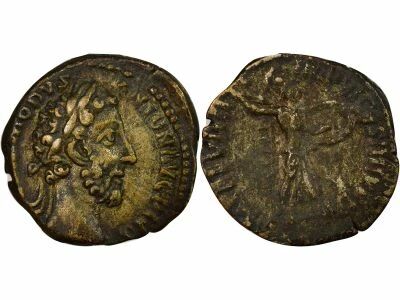 Roman Empire Commodus - Silver Denarius, Standing Minerva - 184 Rome