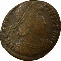 Roman Empire Constantius II - Maiorina, Soldier spearing Horseman - 351 / 355 Constantinople