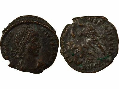 Roman Empire Constantius II - Nummus, Soldier spearing Horseman - 350 / 355 Antioch