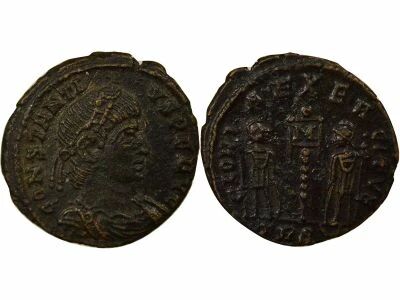 Roman Empire Constantius II - Nummus, Soldiers & Standard - 340 Trier
