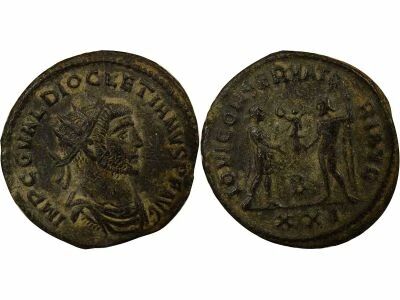 Roman Empire Diocletian - Antoninianus, Emperor & Jupiter - 284 / 285 Antioch
