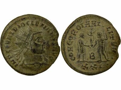 Roman Empire Diocletian - Antoninianus, Emperor & Jupiter - 284 / 294 Cyzicus