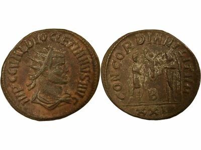 Roman Empire Diocletian - Antoninianus, Emperor & Jupiter - 284-294 Cyzicus