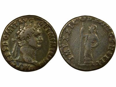 Roman Empire Domitianus - Silver Denarius, Pallas left - 89 Rome