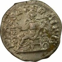 Roman Empire Elagabalus - Denarius, Seated Fides - 219 Rome