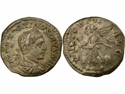 Roman Empire Elagabalus - Denarius, Victoria - 220 Rome