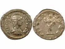 Roman Empire Fulvia Plautilla - Silver Denarius, Standing Pietas - 203 Rome