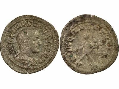 Roman Empire Gaius Julius Verus Maximus - Denarius, Standing Prince - 237 Rome