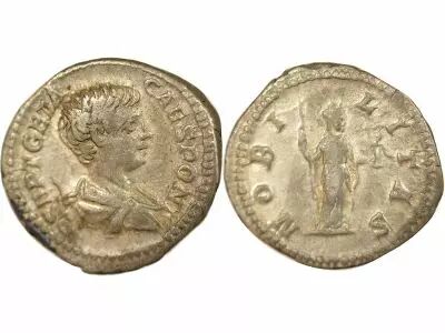 Roman Empire Geta - Silver Denarius, Nobilitas - 199 Rome