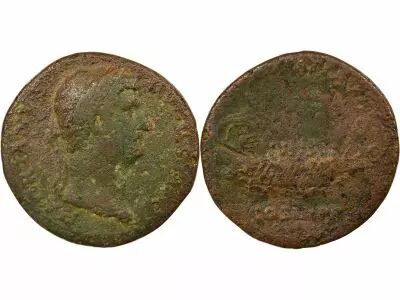 Roman Empire Hadrian - Sestertius, Galley left - 132 / 134, Rome