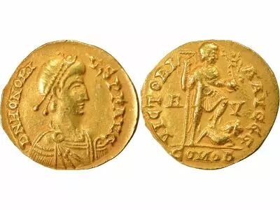 Roman Empire Honorius - Gold Solidus - 402 / 406 Ravenna