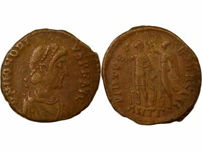 Roman Empire Honorius - Nummus, Emperor & Victory - 395 / 401 Antioch