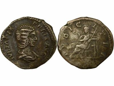 Roman Empire Julia Domna - Silver Denarius, Pudicitia - 211 Rome