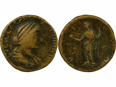Roman Empire Lucilla - Sestertius, Standing Venus - 164 / 166 Rome