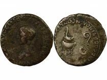 Roman Empire Nero - Fourree Denarius, Priestly Instruments - Lugdunum