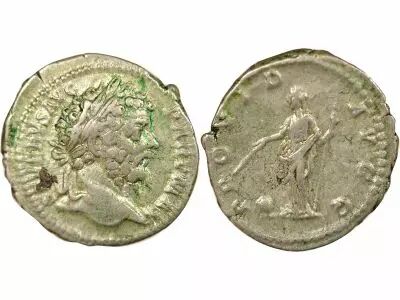 Roman Empire Septimius Severus - Silver Denarius, Standing Providentia - 201 Rome