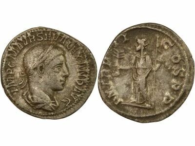 Roman Empire Severus Alexander - Denarius, Mars - 223 Rome