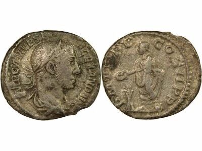 Roman Empire Severus Alexander - Denarius, Offering of the Emperor - 226 Rome