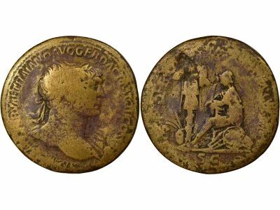 Roman Empire Trajan - Sestertius, Victory over the Dacians - 105 Rome