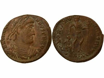 Roman Empire Valentinian I - Nummus, Emperor & Captive - 364 / 367 Siscia