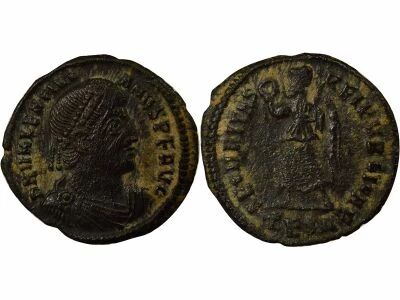 Roman Empire Valentinian I - Nummus, Victory - 367 / 375 Thessaloniki