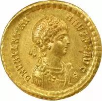 Roman Empire Valentinian II - Gold Solidus, Seated Concordia - 388 / 392 Constantinople