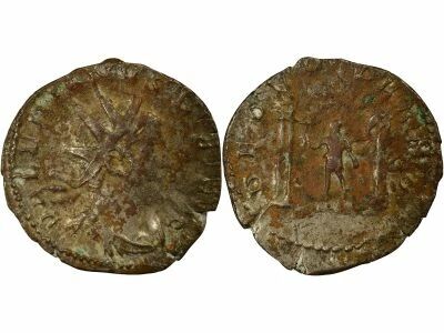 Roman Empire Valerian I - Silver Antoninianus, Temple of Vulcan - 259 / 260 Trier