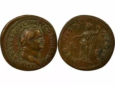 Roman Empire Vespasian - As, Aequitas - 74 Rome