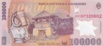 Romania 100,000 Lei - Nicolae Grigorescu - Peasant Woman - Polymer - 2001 - Letter D